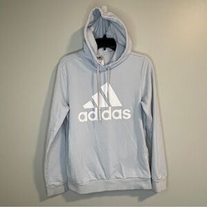 Adidas Light Blue Pullover Hoodie with Logo